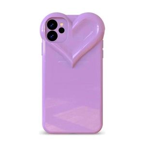 Purple jelly heart shaped phone case for iPhone 13 Pro Max